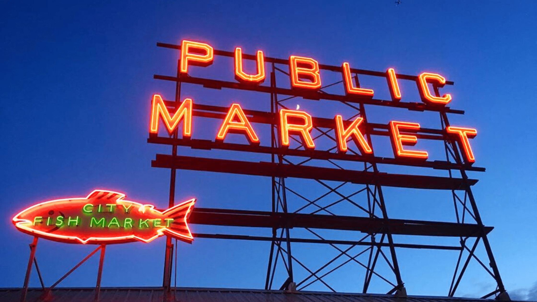 Public Market neon sign Seattle, WA