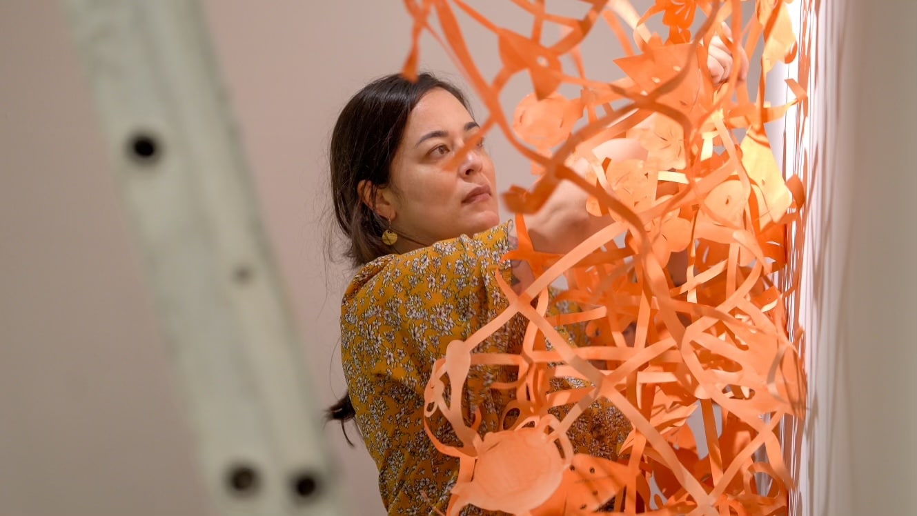 Lauren Iida installs piece of art