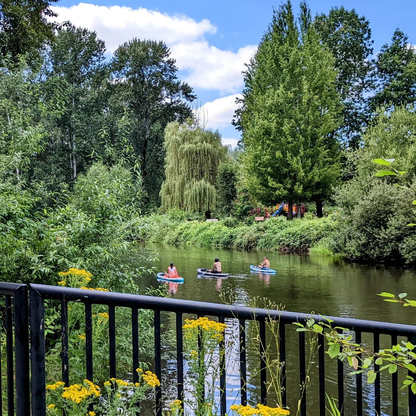 People kayaking on the water.